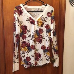 Fall floral Henley top